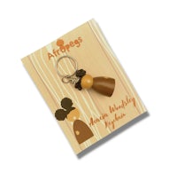 a wooden keychain with a picture of a little girl